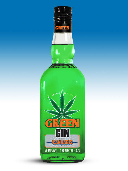 Green Gin with Cannabis 37,5% 0,7 F