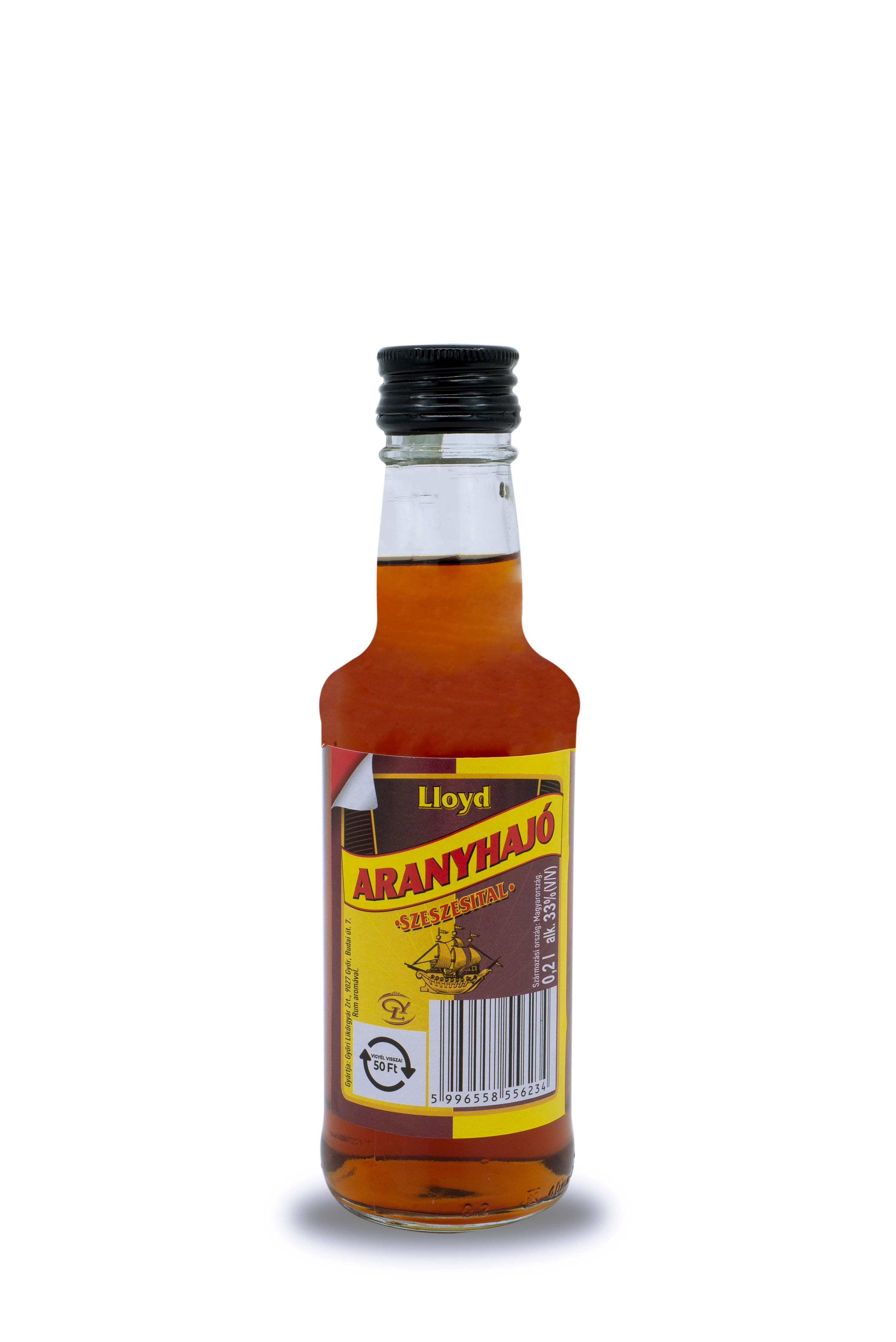 Lloyd Aranyhajó szeszesital 33% 0,2l DRS