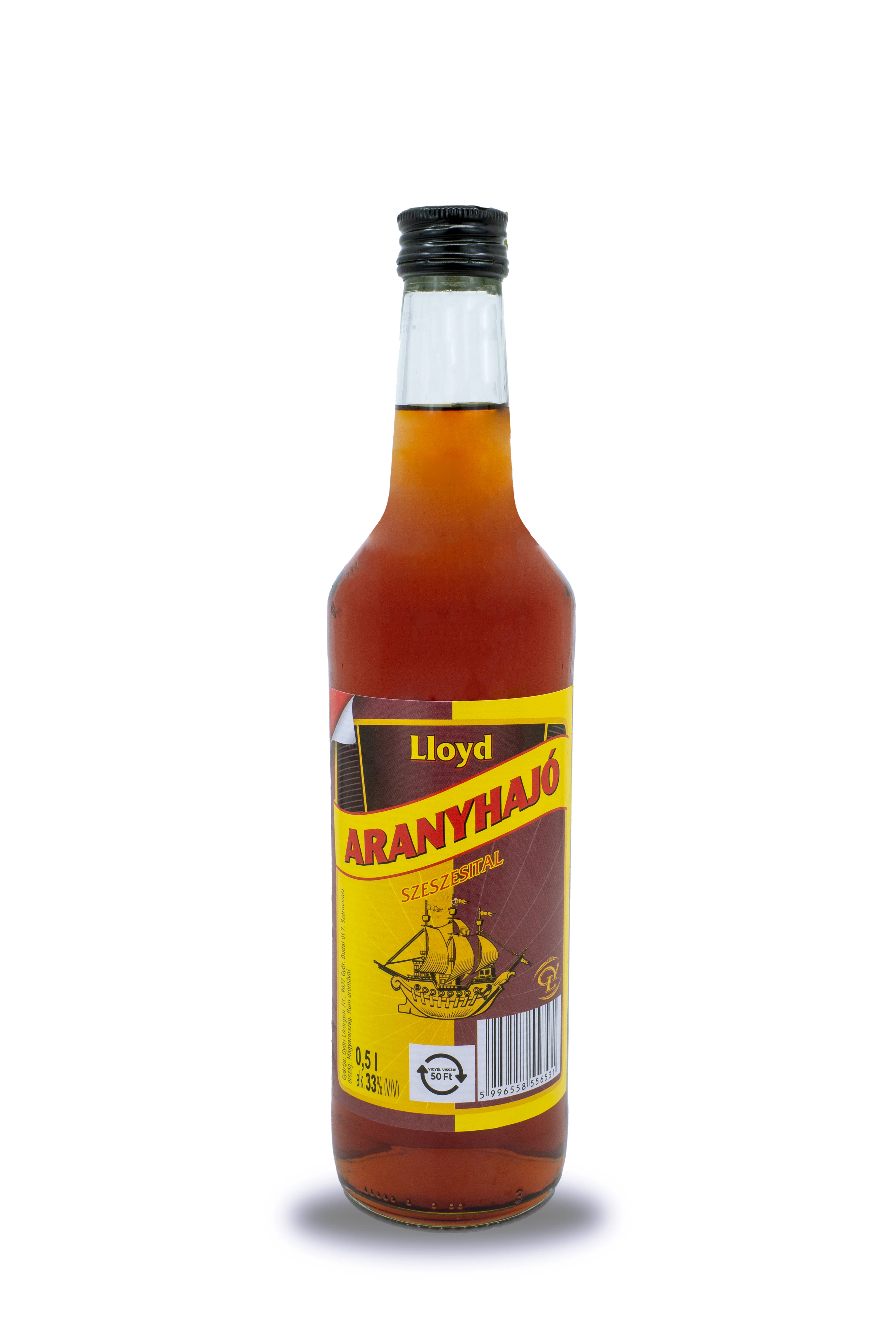 Lloyd Aranyhajó szeszesital 33% 0,5l DRS