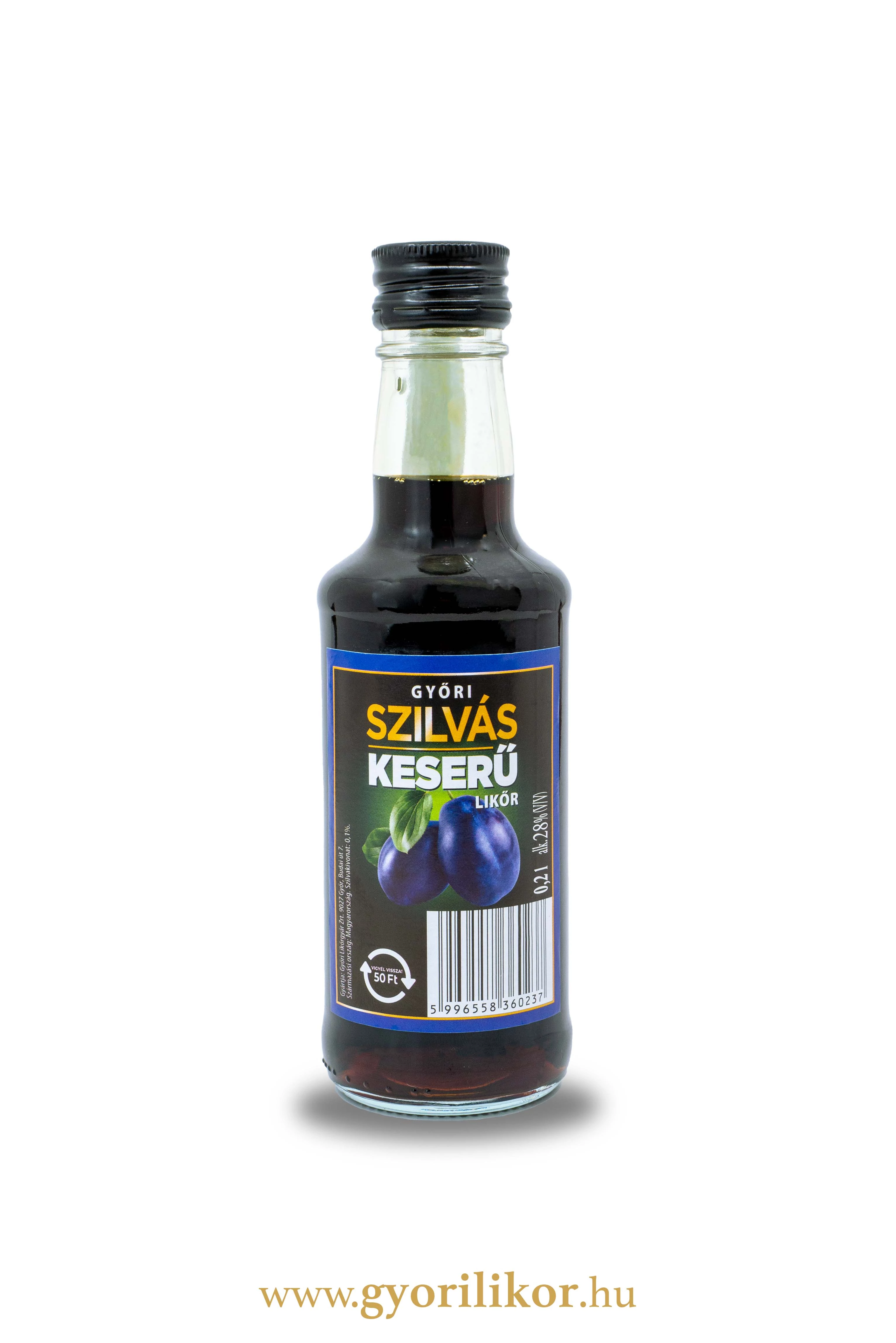 Győri szilvás keserű likőr 28% 0,2l DRS